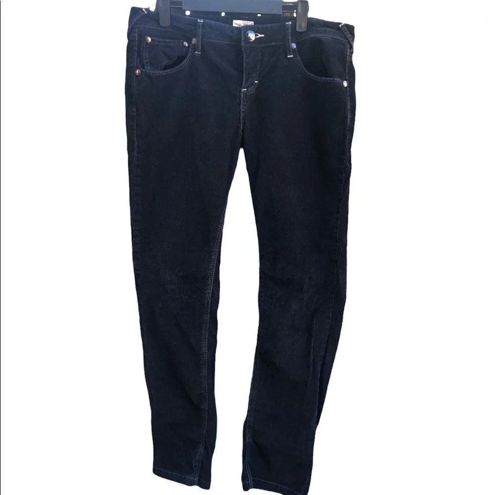 FREE PEOPLE WOMENS BLACK CORDUROY STRAIGHT LEG PANTS